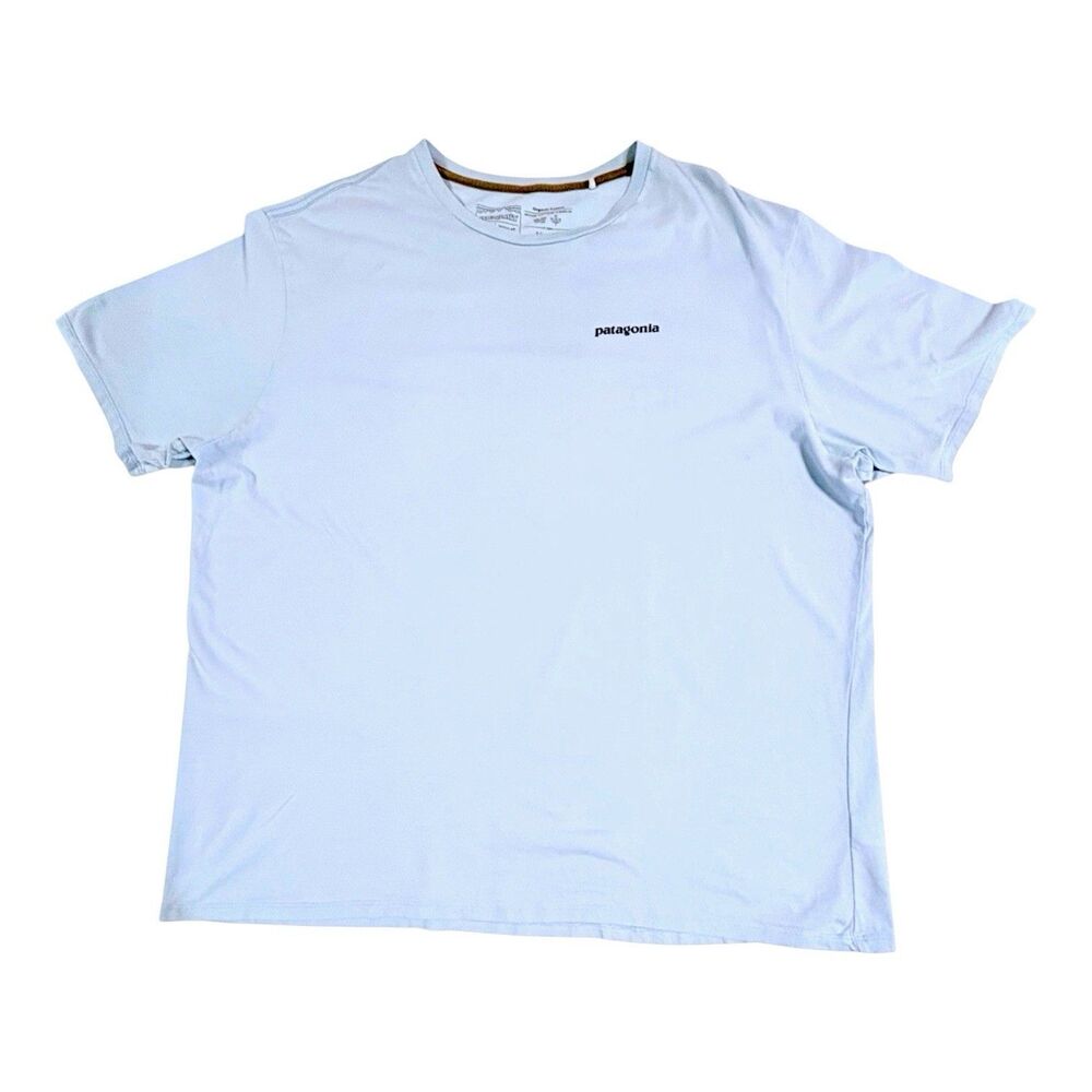 Patagonia Mens T-Shirt 2XL XXL Blue Save Our Home Planet Graphic Outdoors Hiking